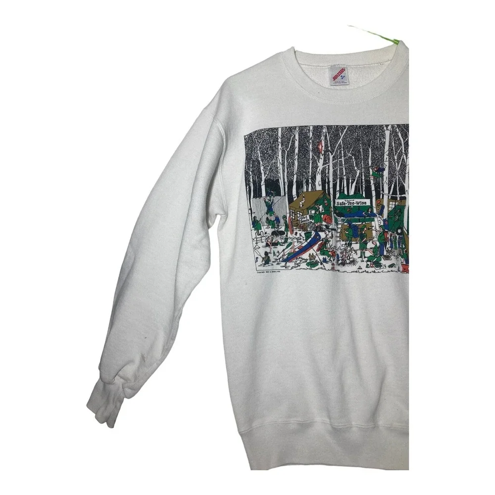 Vintage Jerzees Sweatshirt Girl Scouts Camping 1990 Gallery 444 Women's Size Med - Picture 7 of 13